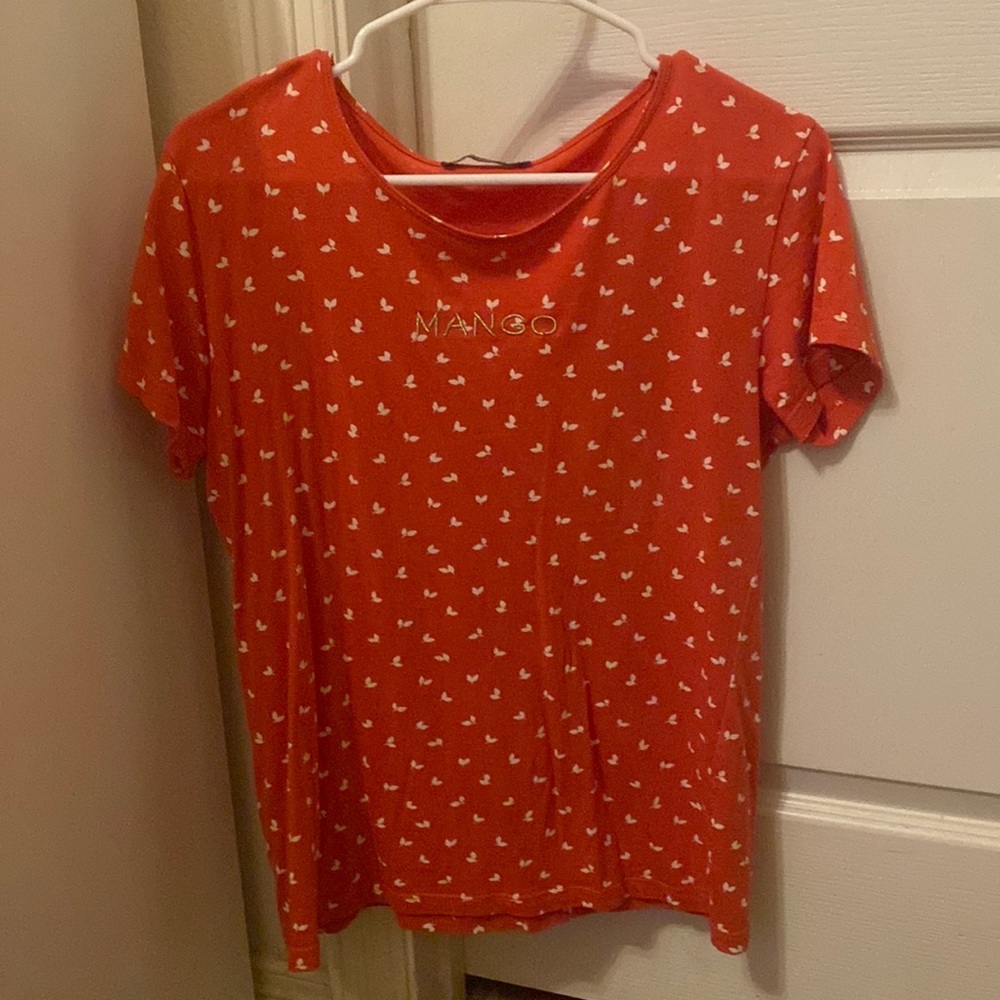 Mango Medium shirt, red orange color